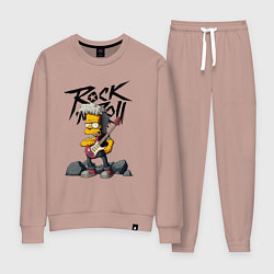 Костюм хлопковый женский Simpsons Rock, цвет: пыльно-розовый