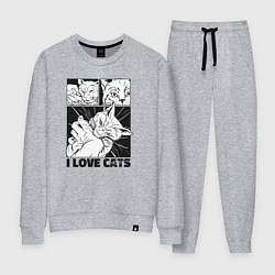 Женский костюм I love cats comic