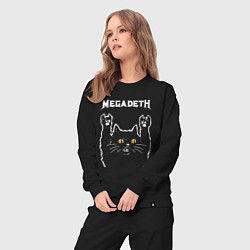 Костюм хлопковый женский Megadeth rock cat, цвет: черный — фото 2