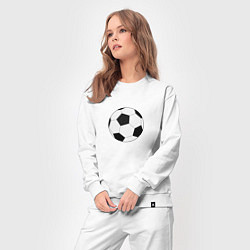 Костюм хлопковый женский Футбольный мячик, цвет: белый — фото 2
