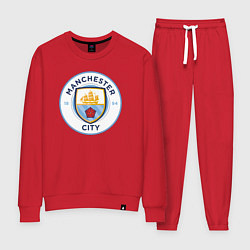 Костюм хлопковый женский Manchester City FC, цвет: красный