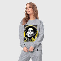 Костюм хлопковый женский Bob Marley Digital Art, цвет: меланж — фото 2