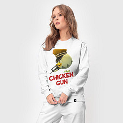 Костюм хлопковый женский Chicken Gun logo, цвет: белый — фото 2