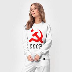 Костюм хлопковый женский СССР стиль, цвет: белый — фото 2