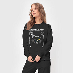 Костюм хлопковый женский Nickelback rock cat, цвет: черный — фото 2