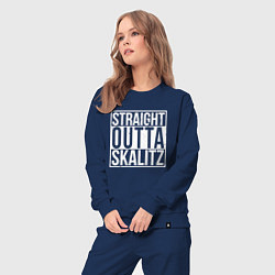 Костюм хлопковый женский Straight outta Skalitz, цвет: тёмно-синий — фото 2