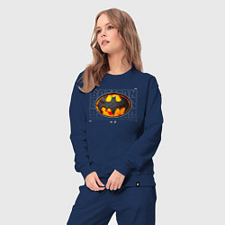 Костюм хлопковый женский Batman logo 2023, цвет: тёмно-синий — фото 2