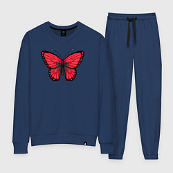 Костюм хлопковый женский Албания бабочка, цвет: тёмно-синий