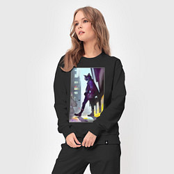 Костюм хлопковый женский Чёрный котяра на своём районе - Бронкс, цвет: черный — фото 2