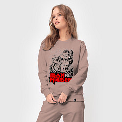 Костюм хлопковый женский Iron Maiden eyes, цвет: пыльно-розовый — фото 2