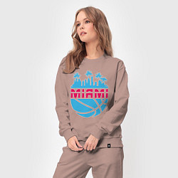Костюм хлопковый женский Miami city, цвет: пыльно-розовый — фото 2