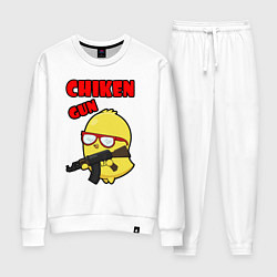 Костюм хлопковый женский Chicken machine gun, цвет: белый