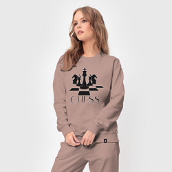Костюм хлопковый женский Chess play, цвет: пыльно-розовый — фото 2