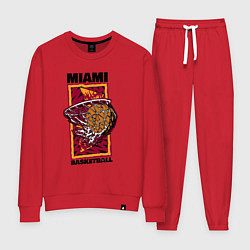 Костюм хлопковый женский Miami Heat shot, цвет: красный