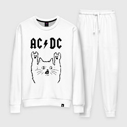 Костюм хлопковый женский AC DC - rock cat, цвет: белый