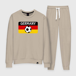 Костюм хлопковый женский Football Germany, цвет: миндальный