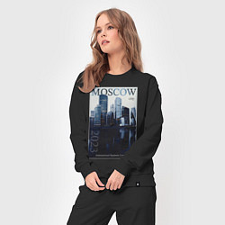 Костюм хлопковый женский Moscow city обложка журнала, цвет: черный — фото 2