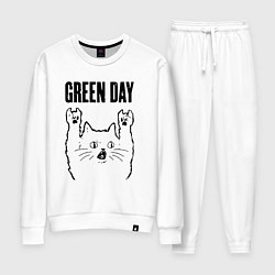 Костюм хлопковый женский Green Day - rock cat, цвет: белый