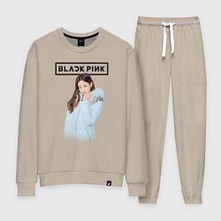 Костюм хлопковый женский Jisoo Blackpink winter, цвет: миндальный