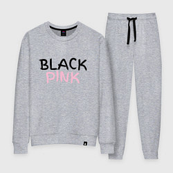 Костюм хлопковый женский Граффити BlackPink, цвет: меланж