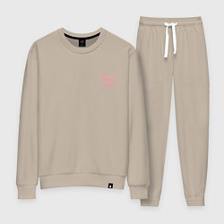 Костюм хлопковый женский Black pink in your area - мини, цвет: миндальный
