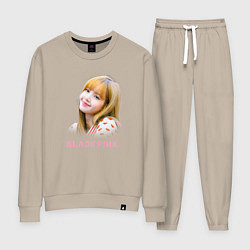 Костюм хлопковый женский Lisa Blackpink, цвет: миндальный