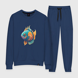 Костюм хлопковый женский Рыба мечты, цвет: тёмно-синий