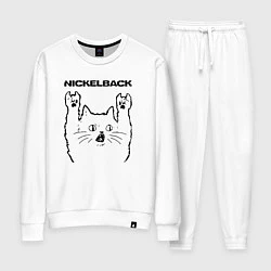 Костюм хлопковый женский Nickelback - rock cat, цвет: белый