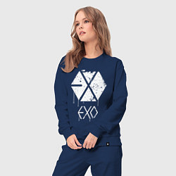 Костюм хлопковый женский EXO лого, цвет: тёмно-синий — фото 2