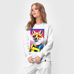 Костюм хлопковый женский Fox - pop art - fashionista, цвет: белый — фото 2