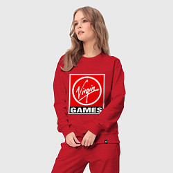 Костюм хлопковый женский Virgin games logo, цвет: красный — фото 2