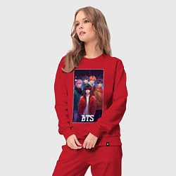 Костюм хлопковый женский Kpop BTS art style, цвет: красный — фото 2