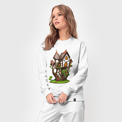 Костюм хлопковый женский Многоэтажный сказочный домик, цвет: белый — фото 2