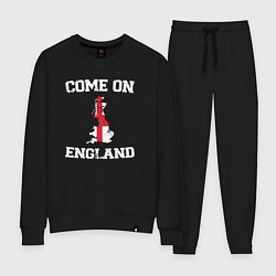 Костюм хлопковый женский Come on England, цвет: черный