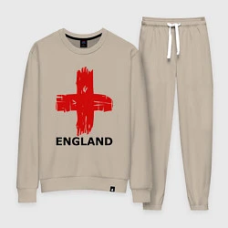 Костюм хлопковый женский England flag, цвет: миндальный