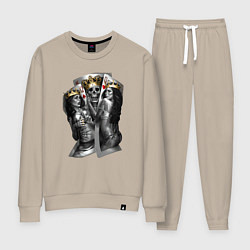 Женский костюм Девушки, карты и скелет в короне