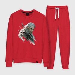 Костюм хлопковый женский Портрет Ведьмака, цвет: красный