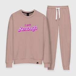 Костюм хлопковый женский I am kenough barbie, цвет: пыльно-розовый