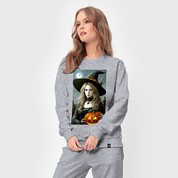 Костюм хлопковый женский Прекрасная ведьма с тыквой - хэллоуин, цвет: меланж — фото 2
