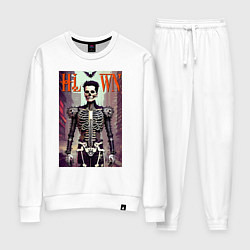Костюм хлопковый женский Skeleton fashionista - art - poster, цвет: белый