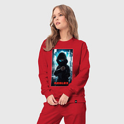 Костюм хлопковый женский Roblox hacker, цвет: красный — фото 2