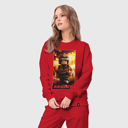 Костюм хлопковый женский Пожарный роблокс, цвет: красный — фото 2
