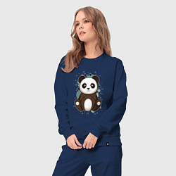 Костюм хлопковый женский Странная панда, цвет: тёмно-синий — фото 2