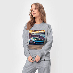 Костюм хлопковый женский Авто Додж Челленджер, цвет: меланж — фото 2