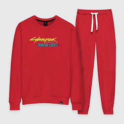 Костюм хлопковый женский Cyberpunk 2077 phantom liberty logo v1, цвет: красный