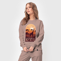 Костюм хлопковый женский Kenya, цвет: пыльно-розовый — фото 2