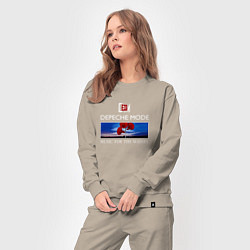 Костюм хлопковый женский Depeche Mode - Music for the Masses logo, цвет: миндальный — фото 2