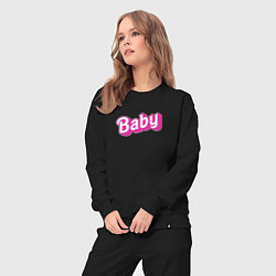 Костюм хлопковый женский Baby: pink barbie style, цвет: черный — фото 2