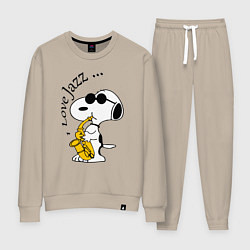 Костюм хлопковый женский I love jazz, цвет: миндальный