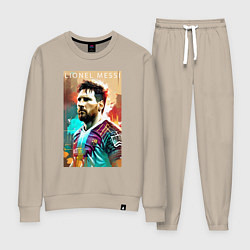 Костюм хлопковый женский Lionel Messi - football - striker, цвет: миндальный